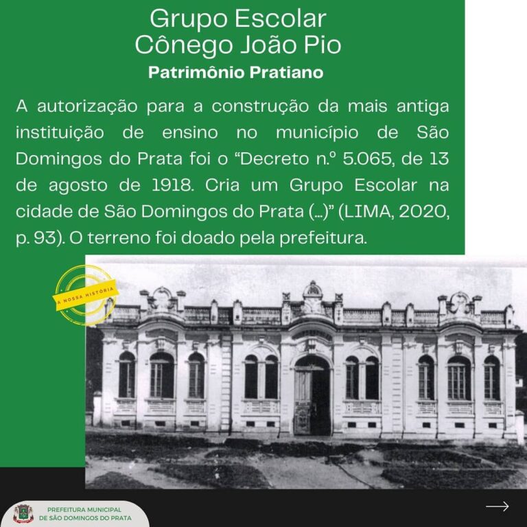 Grupo Escolar Cônego João Pio – Patrimônio Pratiano